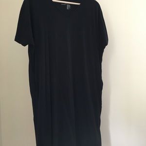 Minimalist black muji t shirt dress